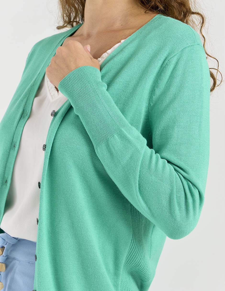 Suéter cuello V para mujer 4