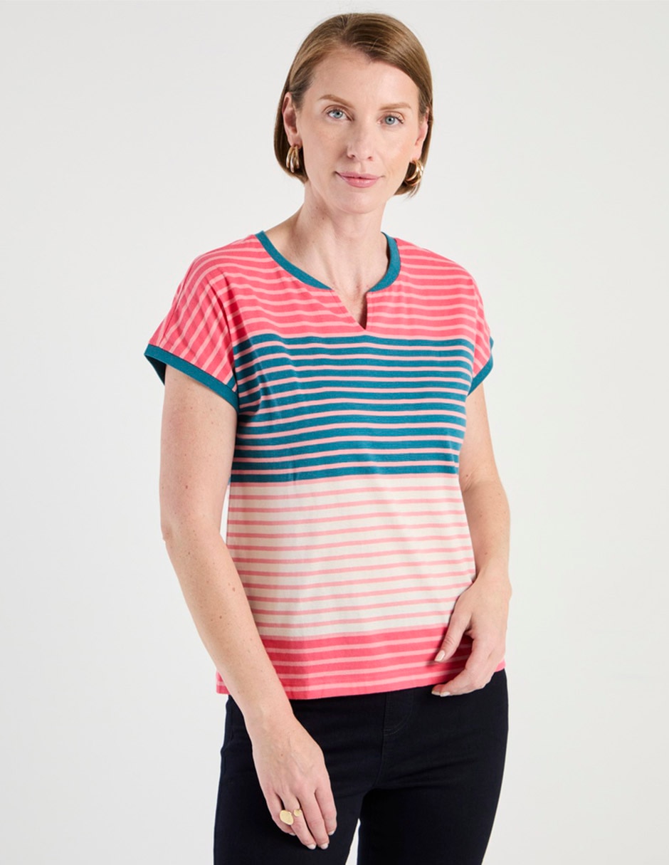 Playera manga corta cuello v mujer 1