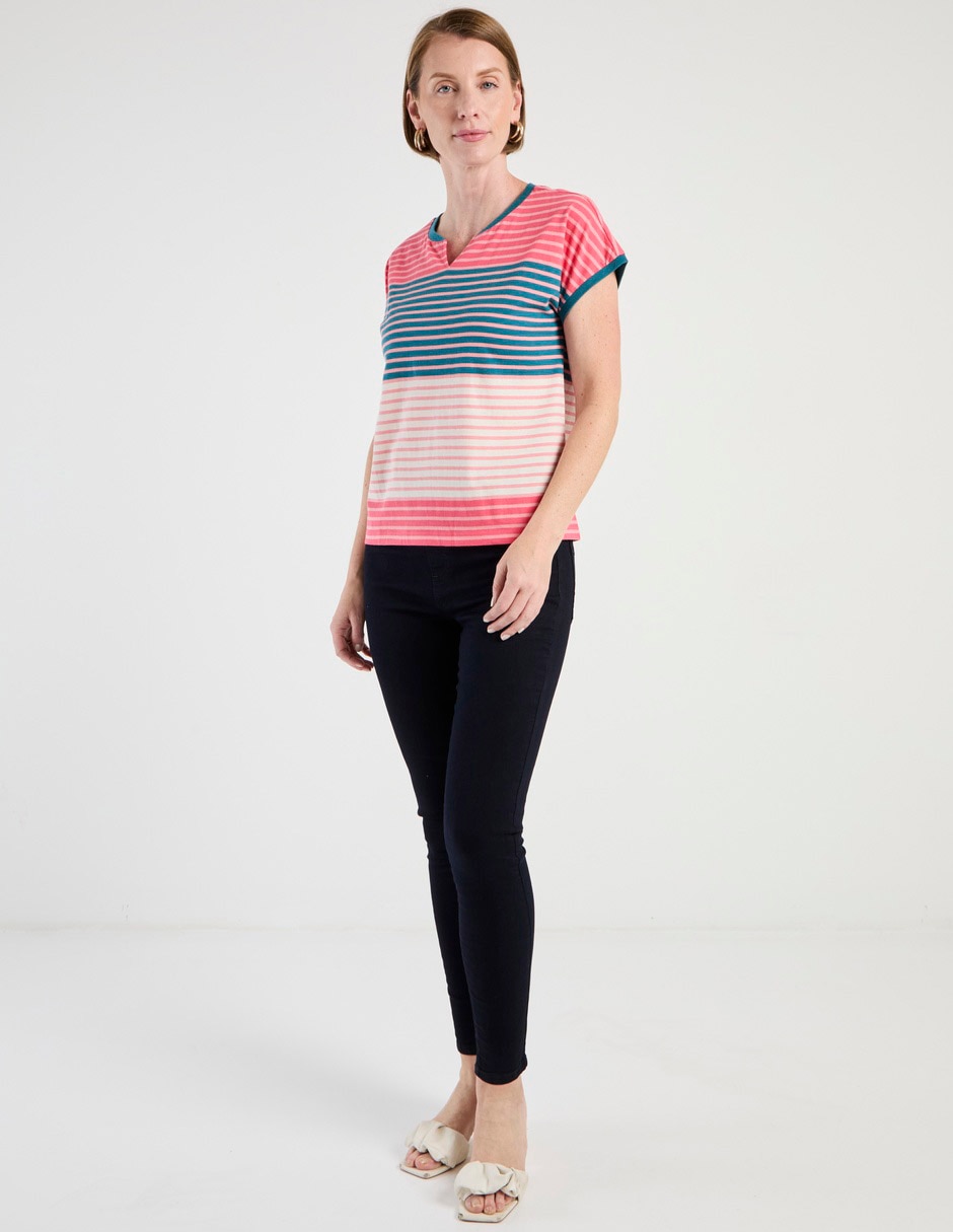 Playera manga corta cuello v mujer 3