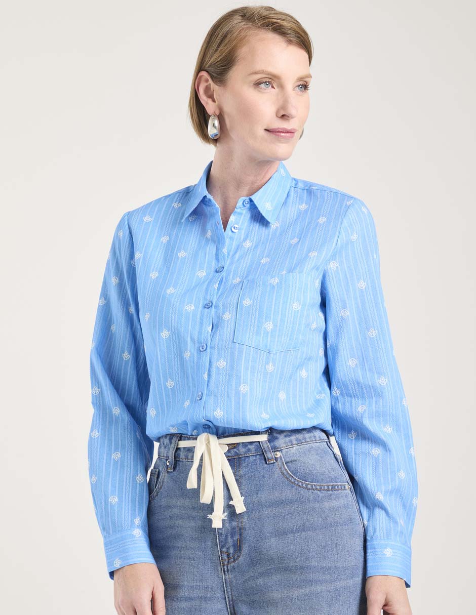 Blusa camisera manga larga para mujer 1