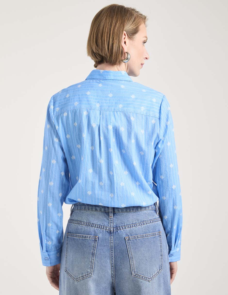 Blusa camisera manga larga para mujer 6