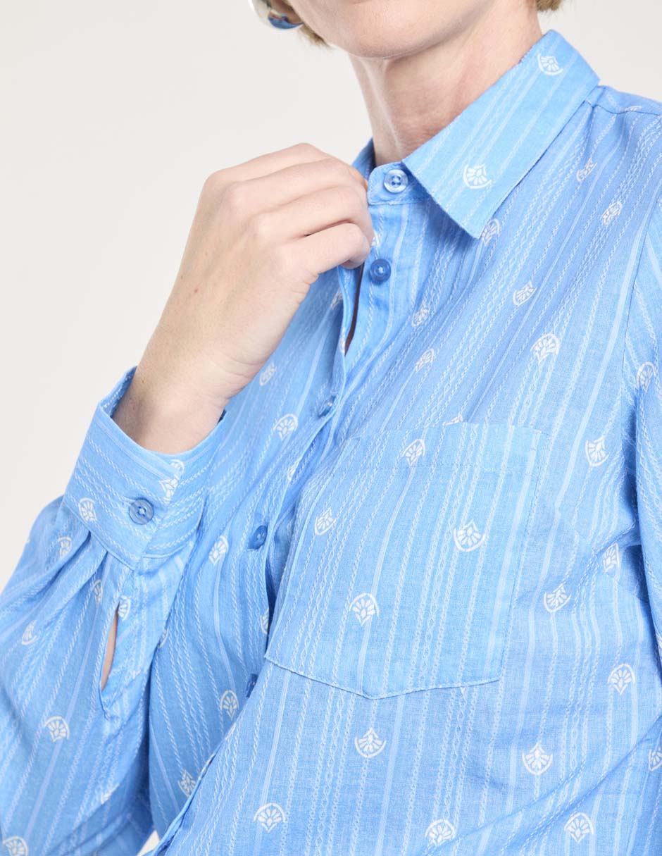 Blusa camisera manga larga para mujer 8