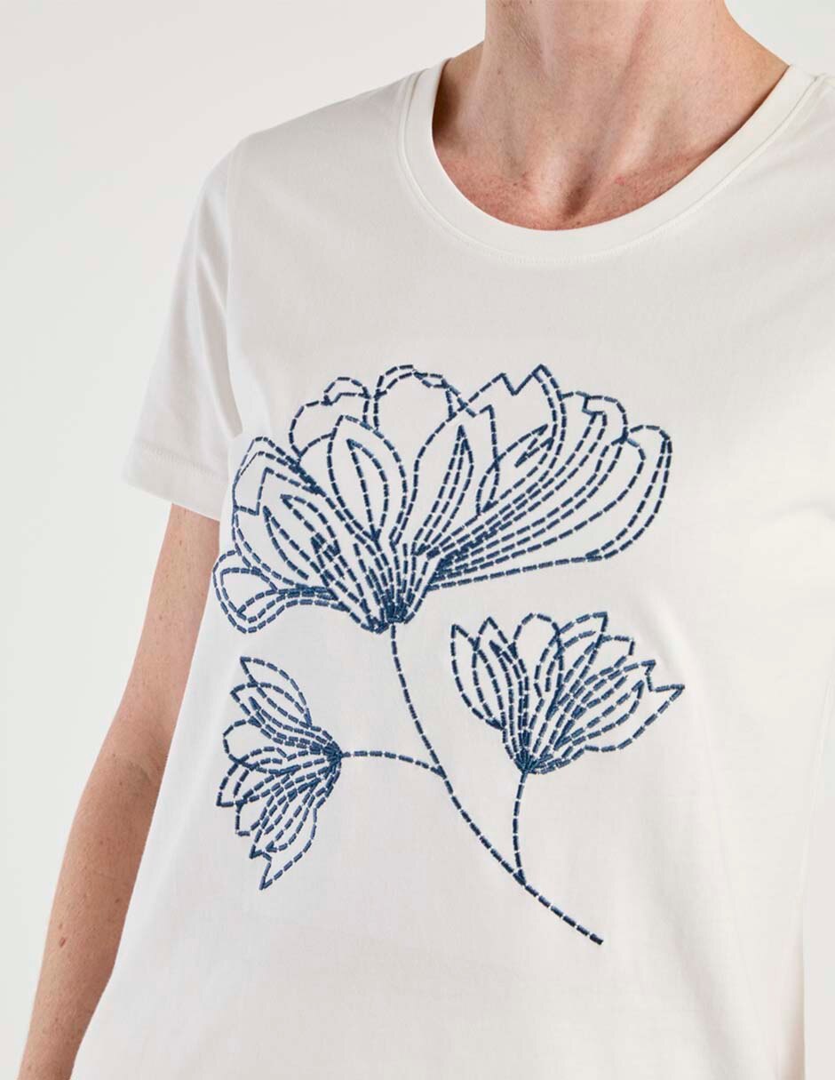 Playera manga corta cuello redondo para mujer 4