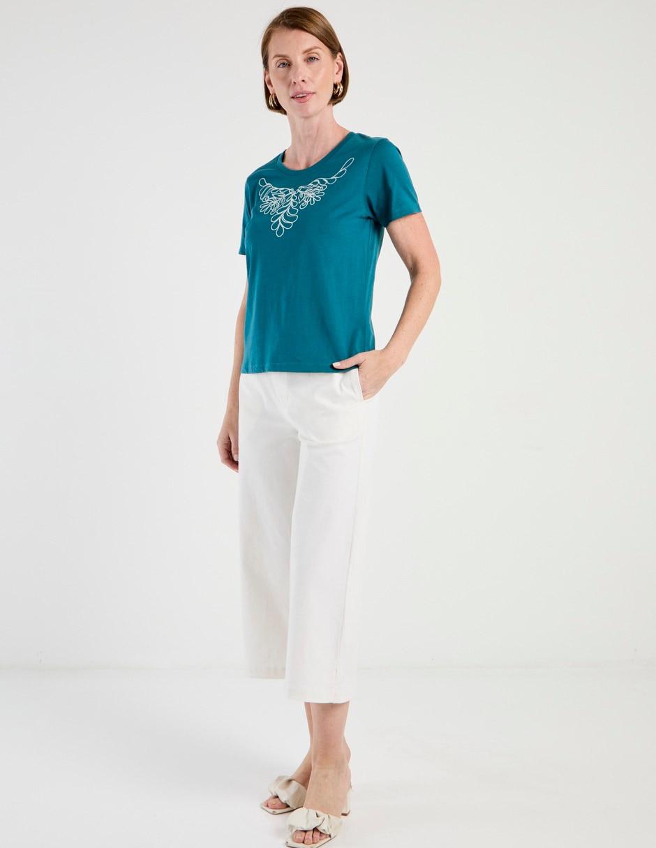 Playera manga corta Weekend cuello redondo para mujer