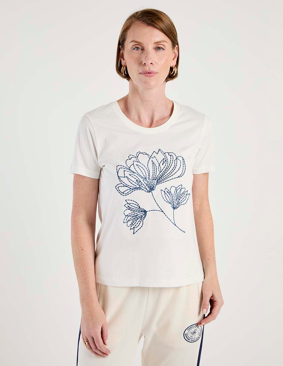 Playera manga corta cuello redondo para mujer Playera manga corta cuello redondo para mujer