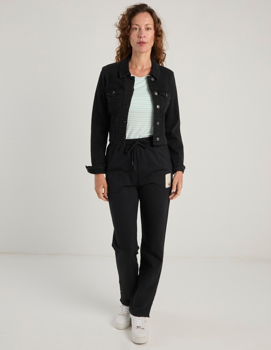Pants slim con agujeta para mujer