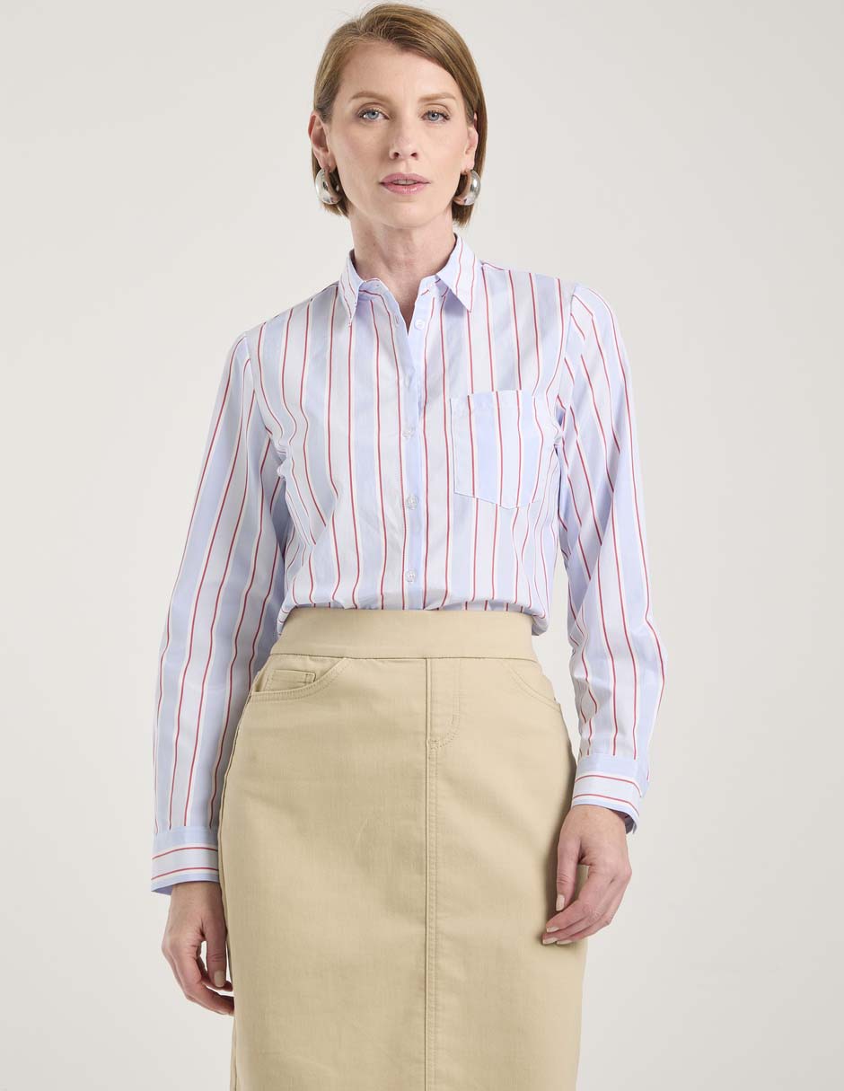 Blusa camisera manga larga para mujer 1