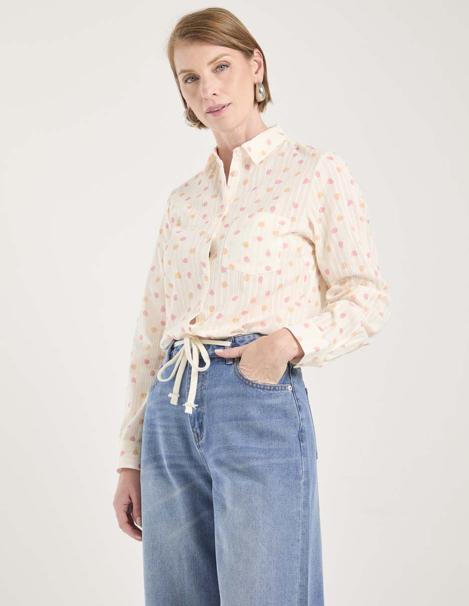 Blusa camisera manga larga para mujer 1