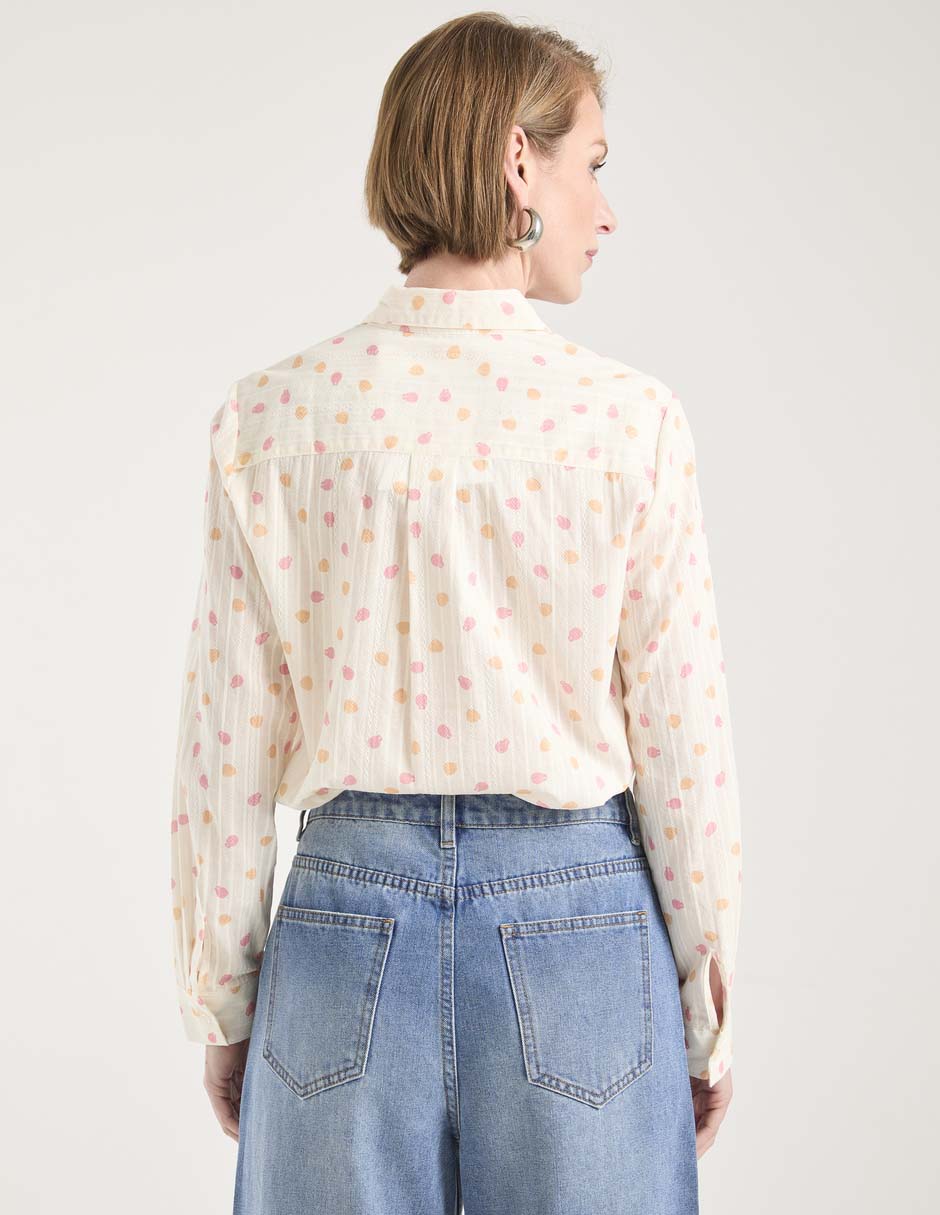 Blusa camisera manga larga para mujer 6