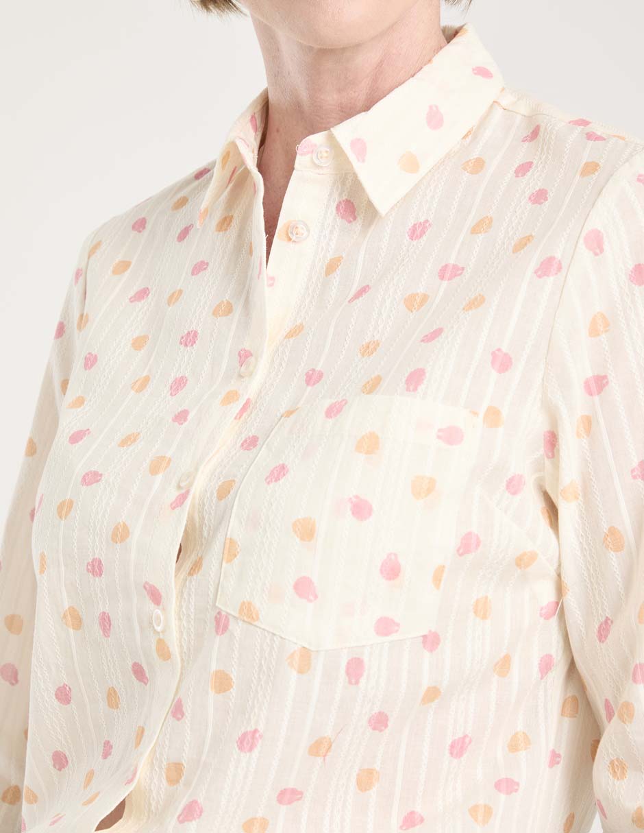 Blusa camisera manga larga para mujer 8