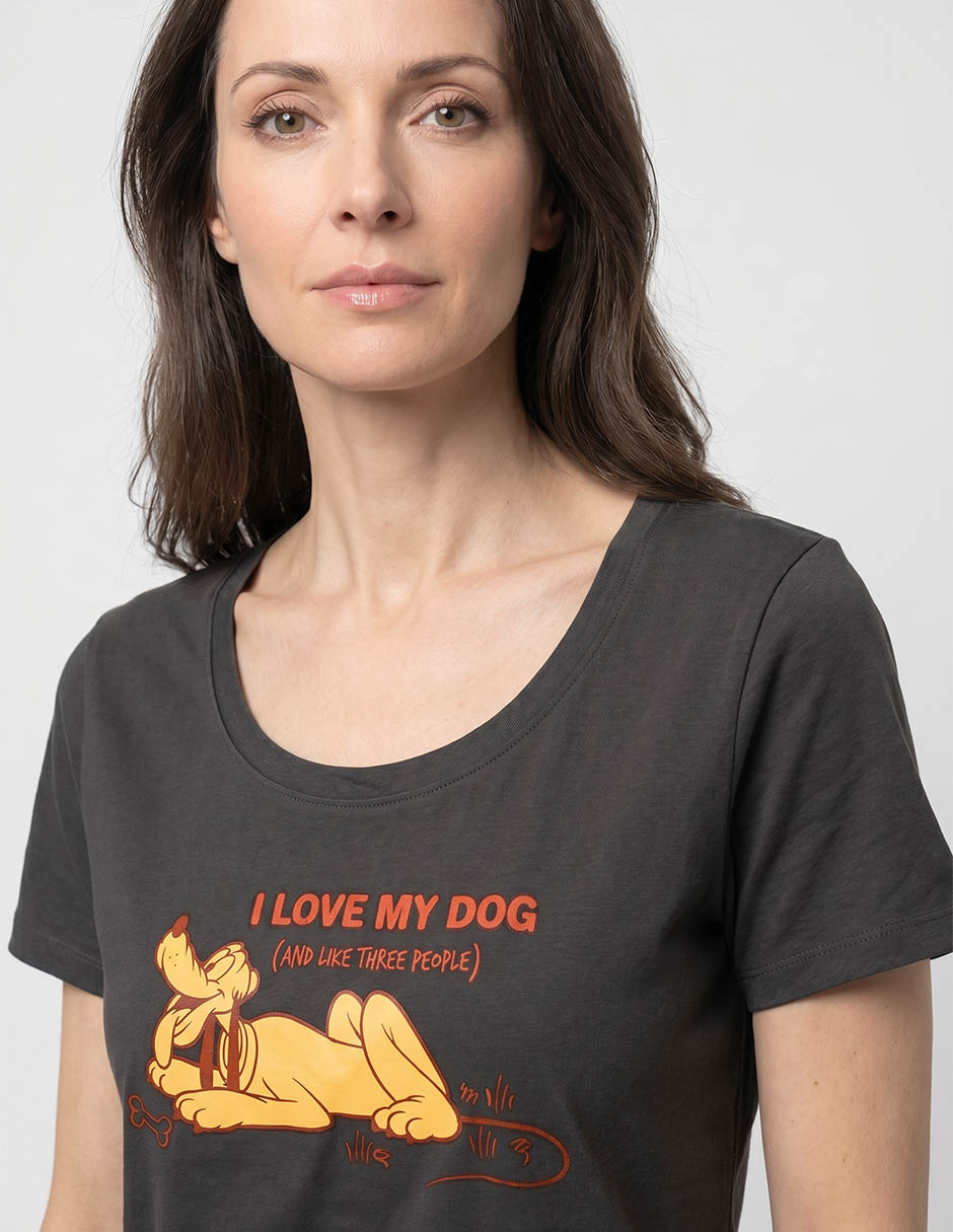 Playera manga corta pluto cuello redondo para mujer 4