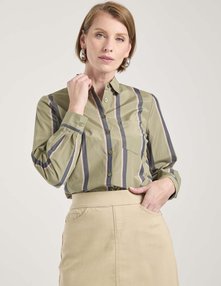 Blusa camisera manga larga para mujer 1