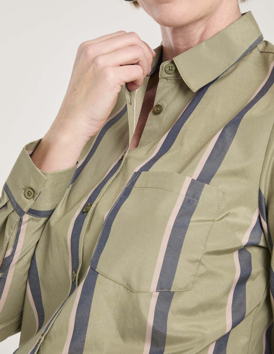 Blusa camisera manga larga para mujer 8