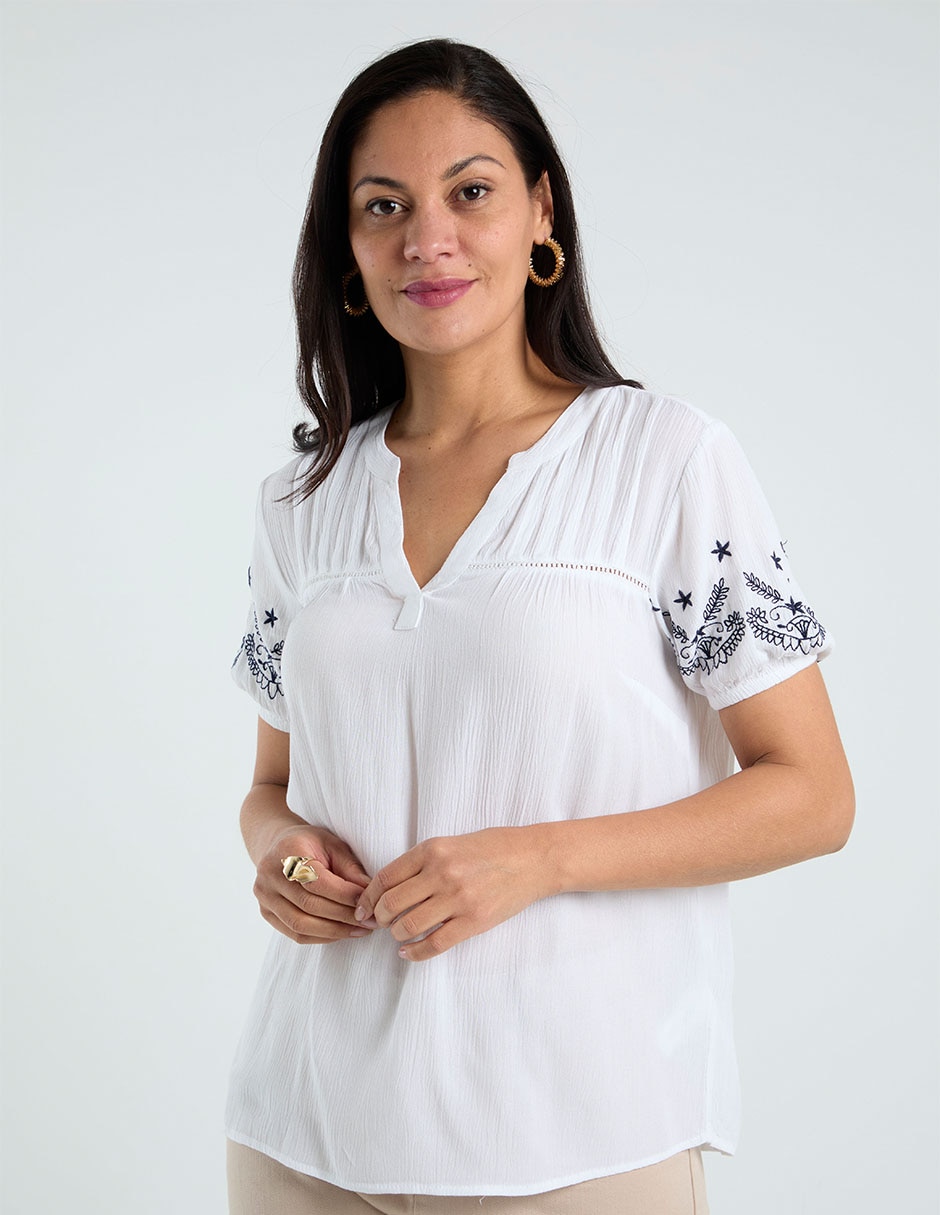 Blusa manga corta para mujer
