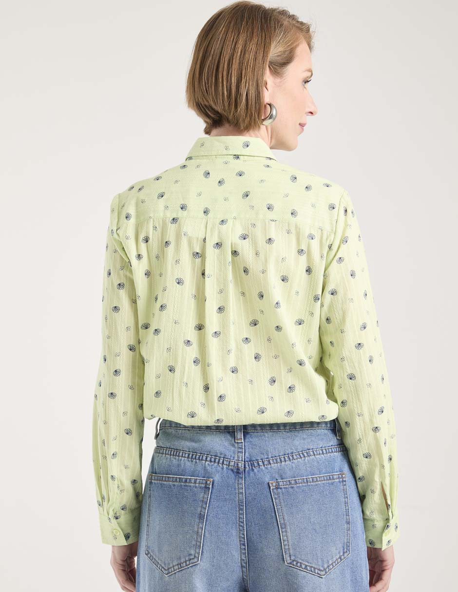 Blusa camisera manga larga para mujer 6
