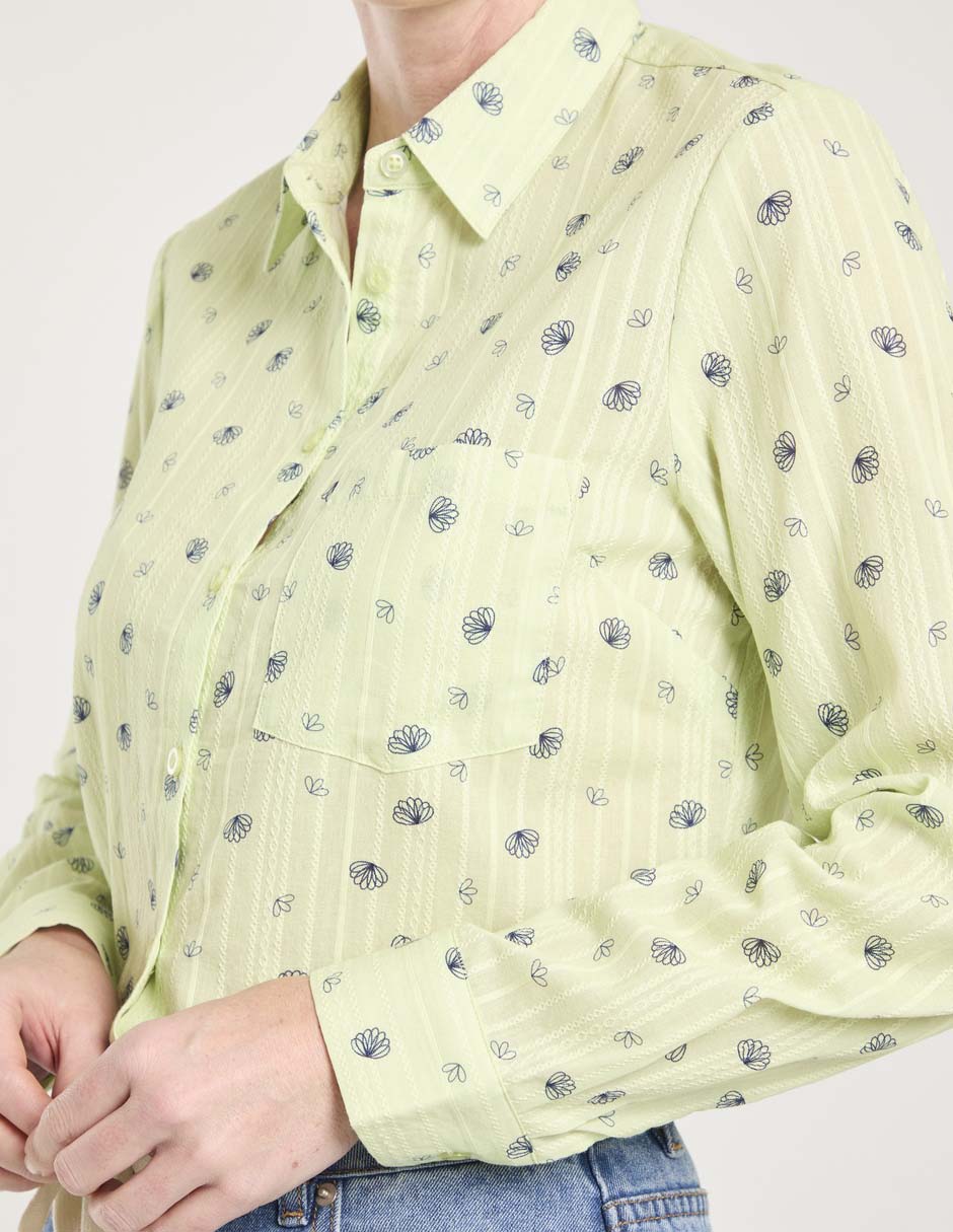 Blusa camisera manga larga para mujer 8