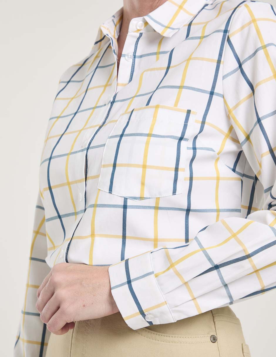Blusa camisera manga larga para mujer 8