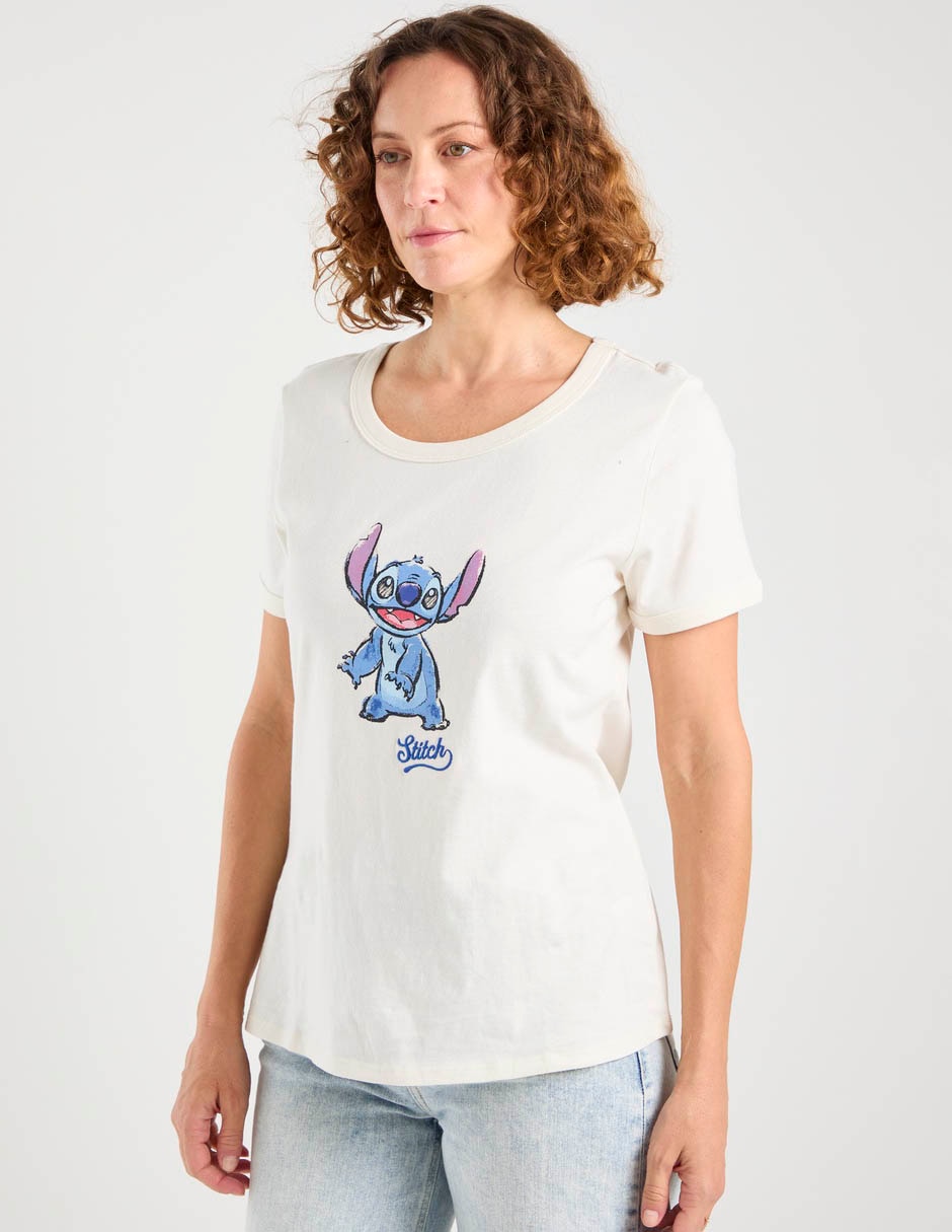 Playera manga corta cuello redondo para mujer 1