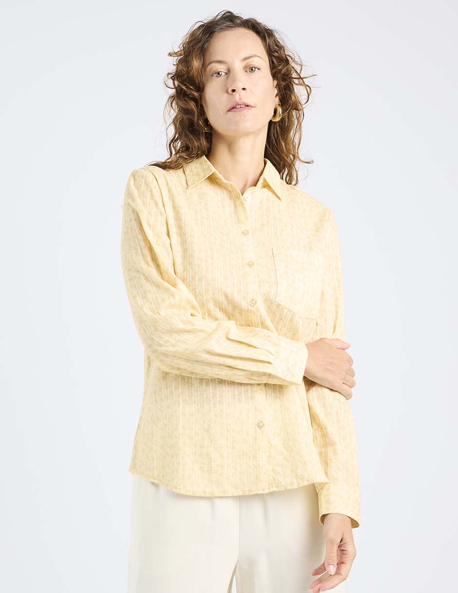 Blusa camisera Weekend manga larga para mujer