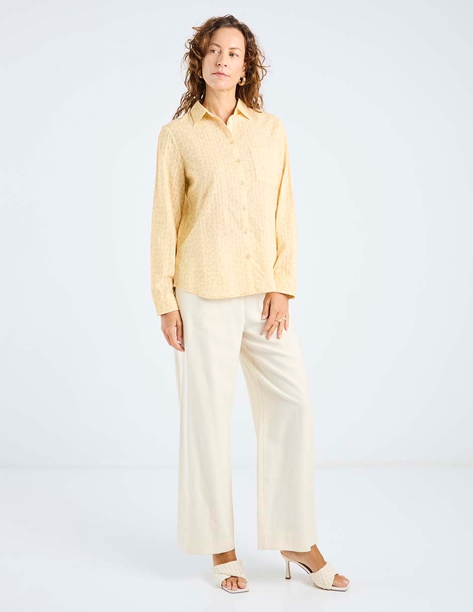 Blusa camisera Weekend manga larga para mujer