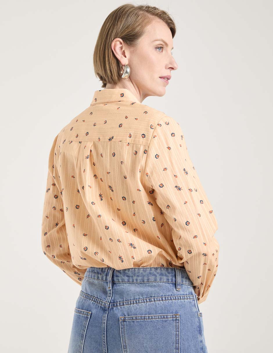 Blusa camisera manga larga para mujer 6