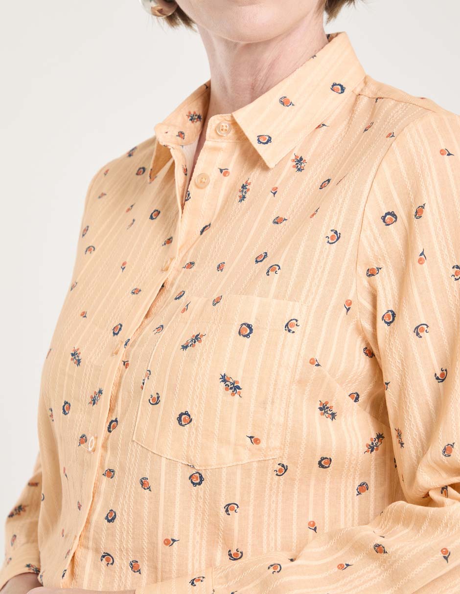 Blusa camisera manga larga para mujer 8