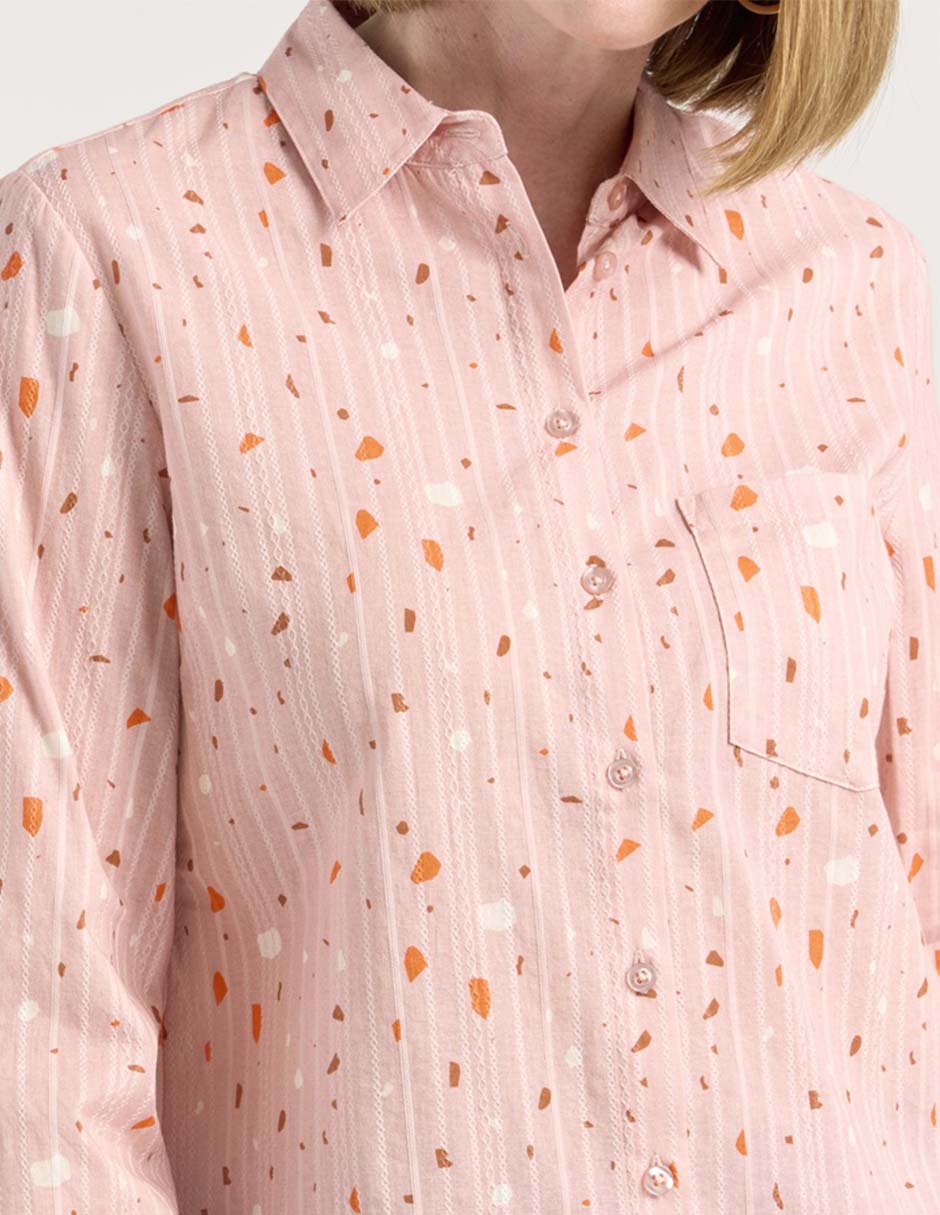 Blusa camisera Weekend manga larga para mujer