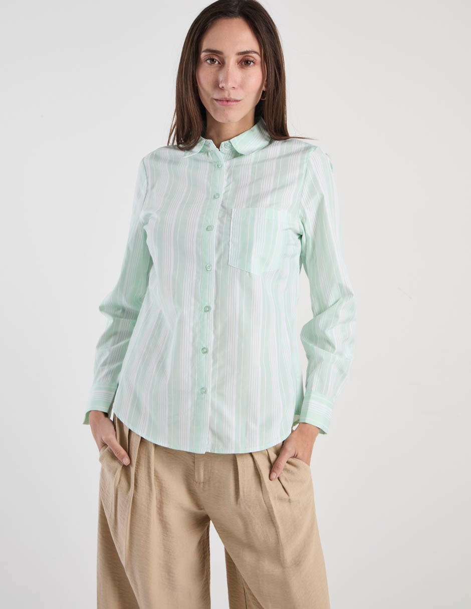 Blusa camisera Weekend manga larga para mujer