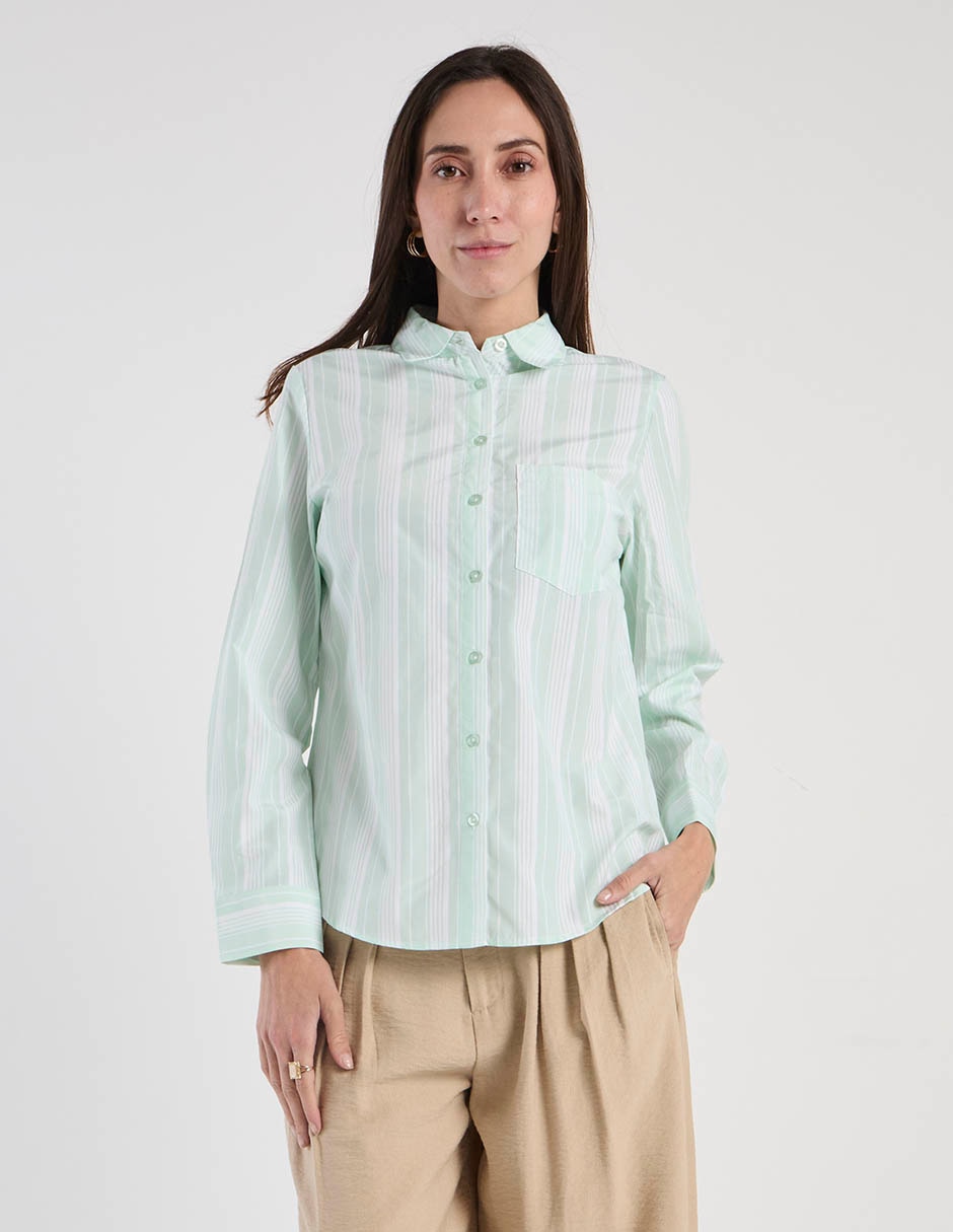 Blusa camisera Weekend manga larga para mujer