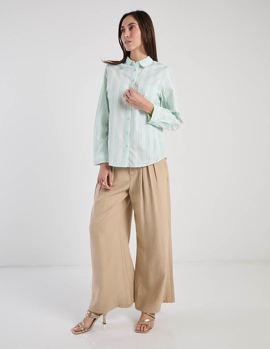 Blusa camisera Weekend manga larga para mujer