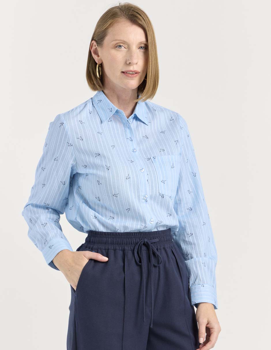 Blusa camisera manga larga para mujer 1