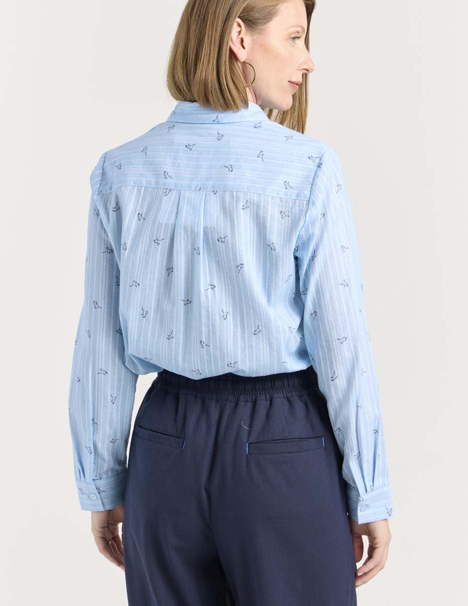 Blusa camisera manga larga para mujer 6