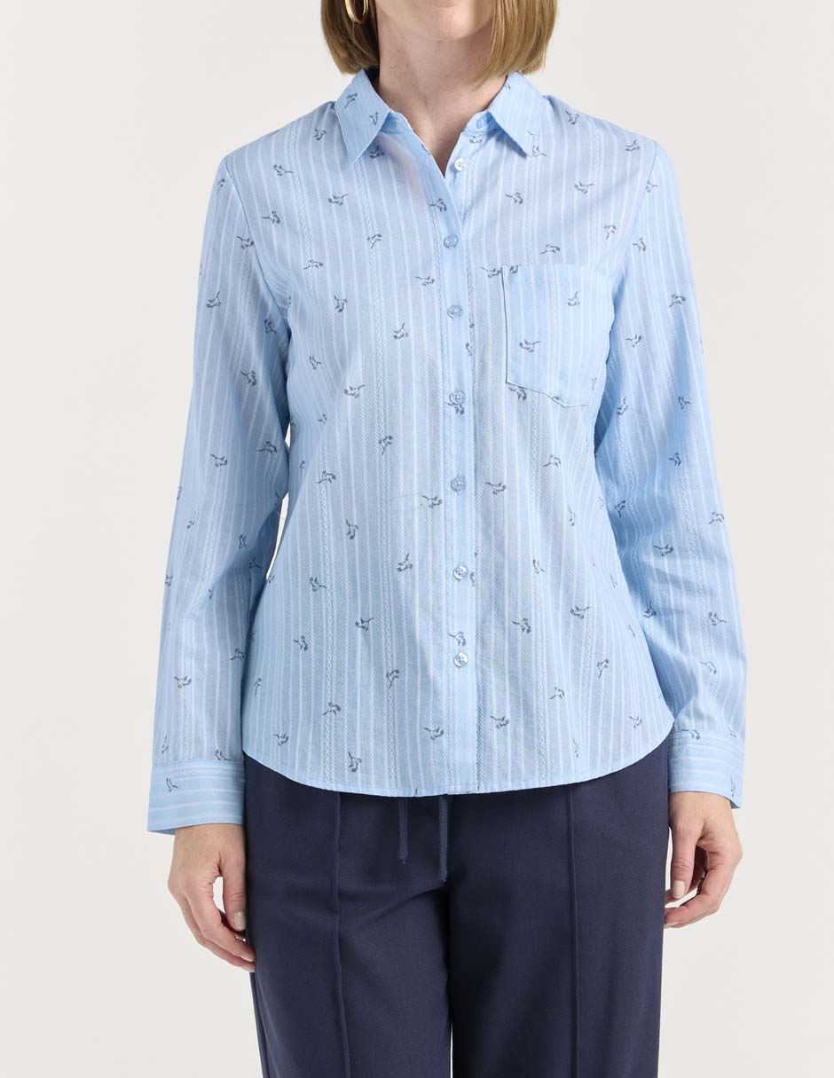 Blusa camisera manga larga para mujer 9