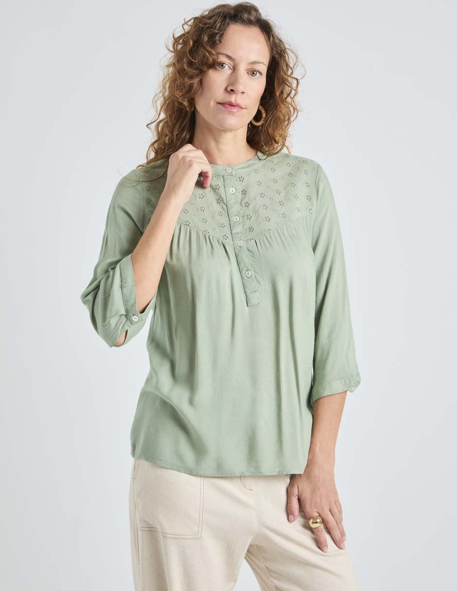 Blusa manga 3/4 para mujer Blusa manga 3/4 para mujer