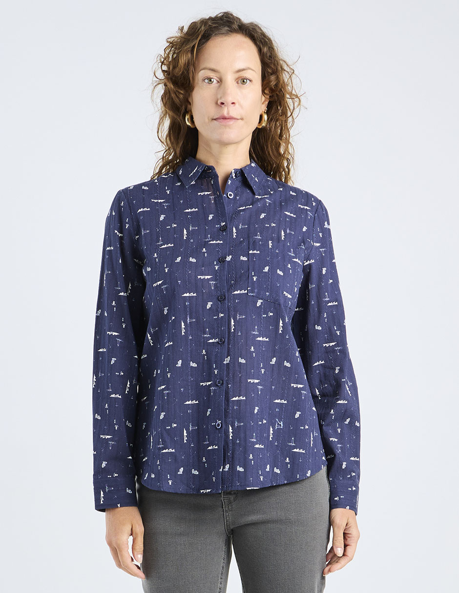 Blusa camisera manga larga para mujer 1