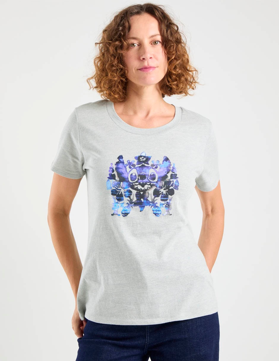 Playera manga corta cuello redondo para mujer 1