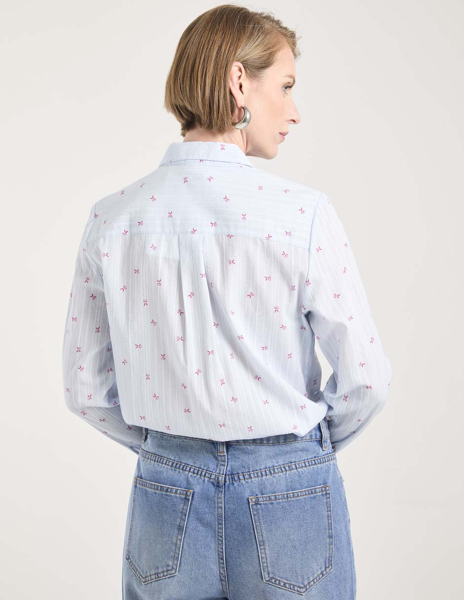 Blusa camisera manga larga para mujer 6