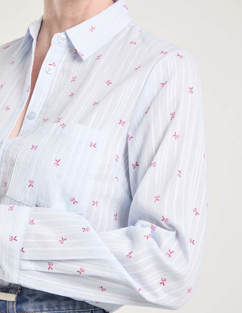 Blusa camisera manga larga para mujer 8