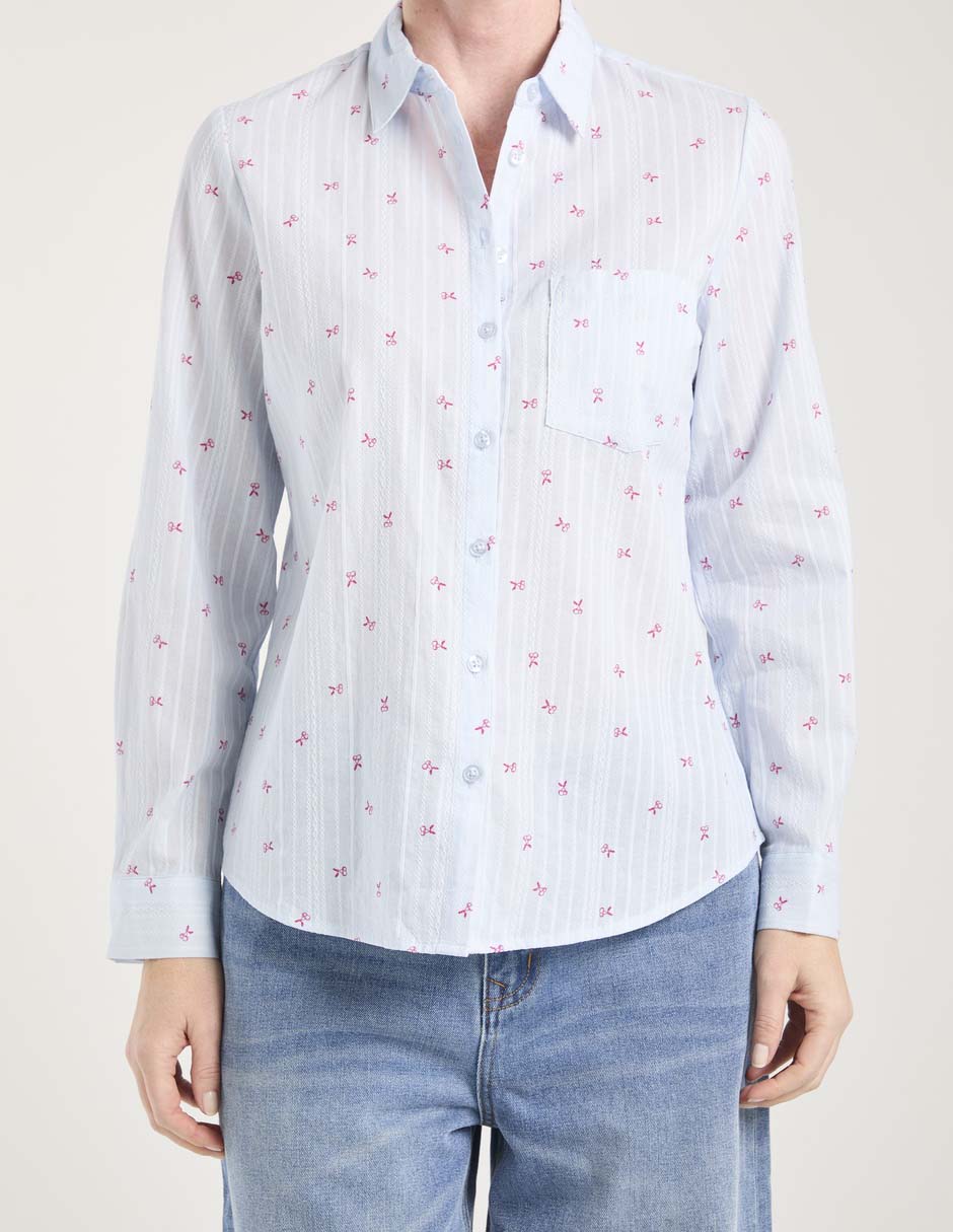 Blusa camisera manga larga para mujer 9
