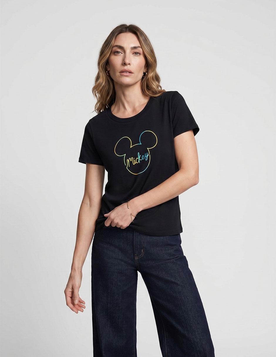 Playera manga corta cuello redondo para mujer Playera manga corta cuello redondo para mujer