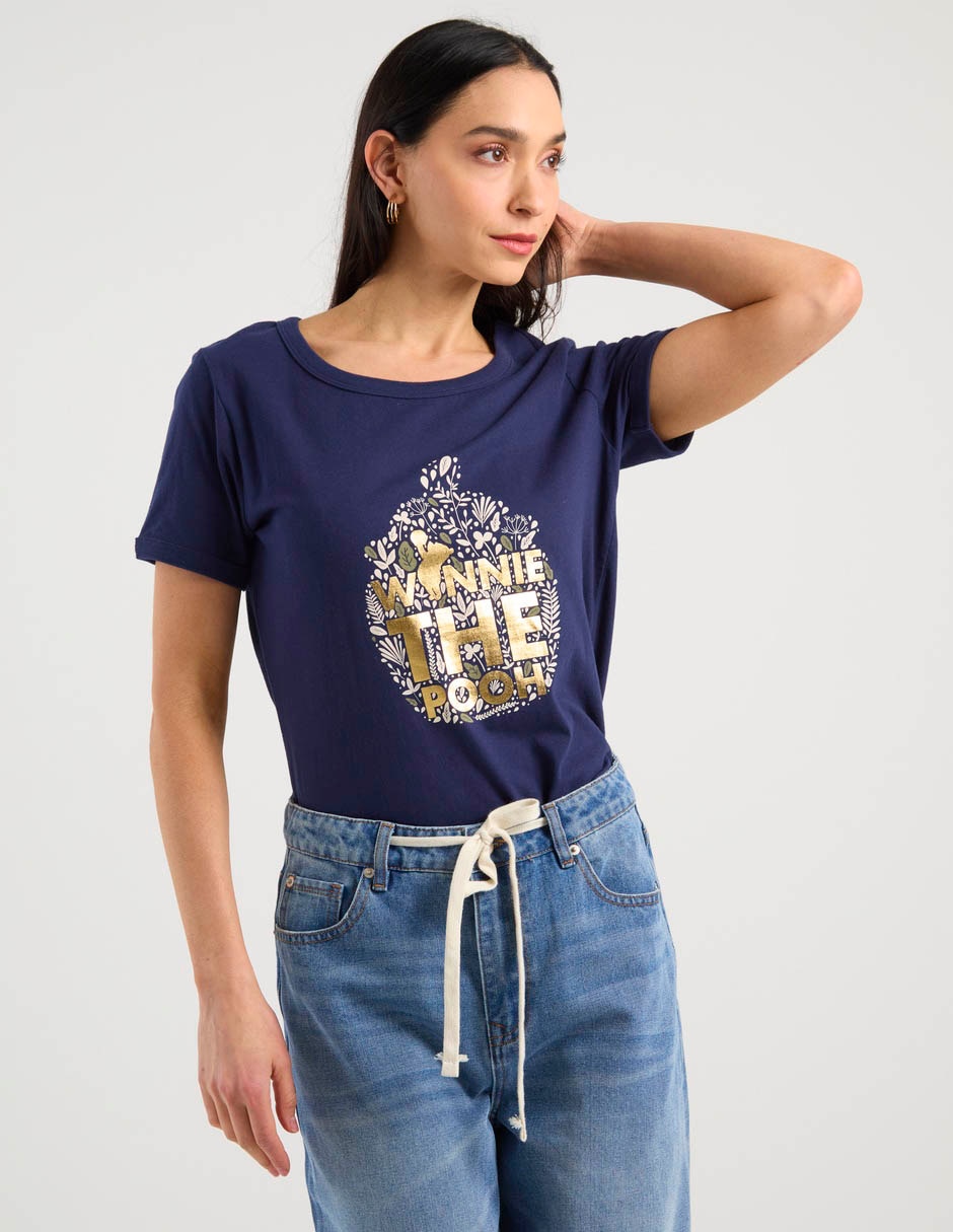 Playera manga corta Disney Dtr cuello redondo para mujer