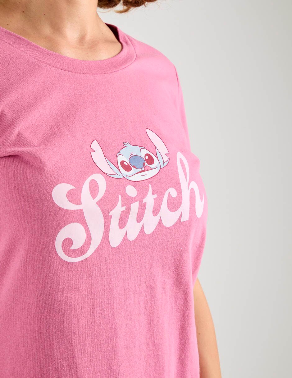 Playera manga corta stitch cuello redondo para mujer 5