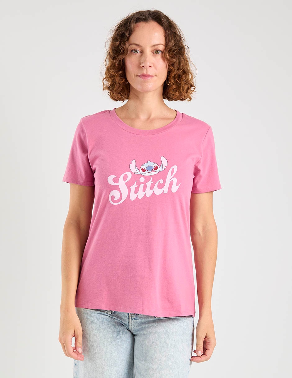 Playera manga corta Stitch cuello redondo mujer 10