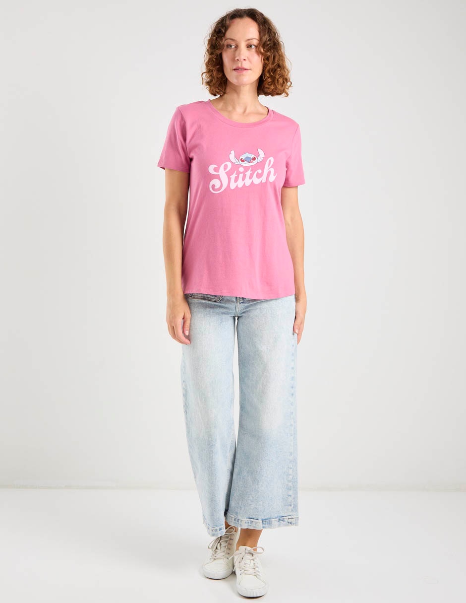 Playera manga corta Stitch cuello redondo mujer 5