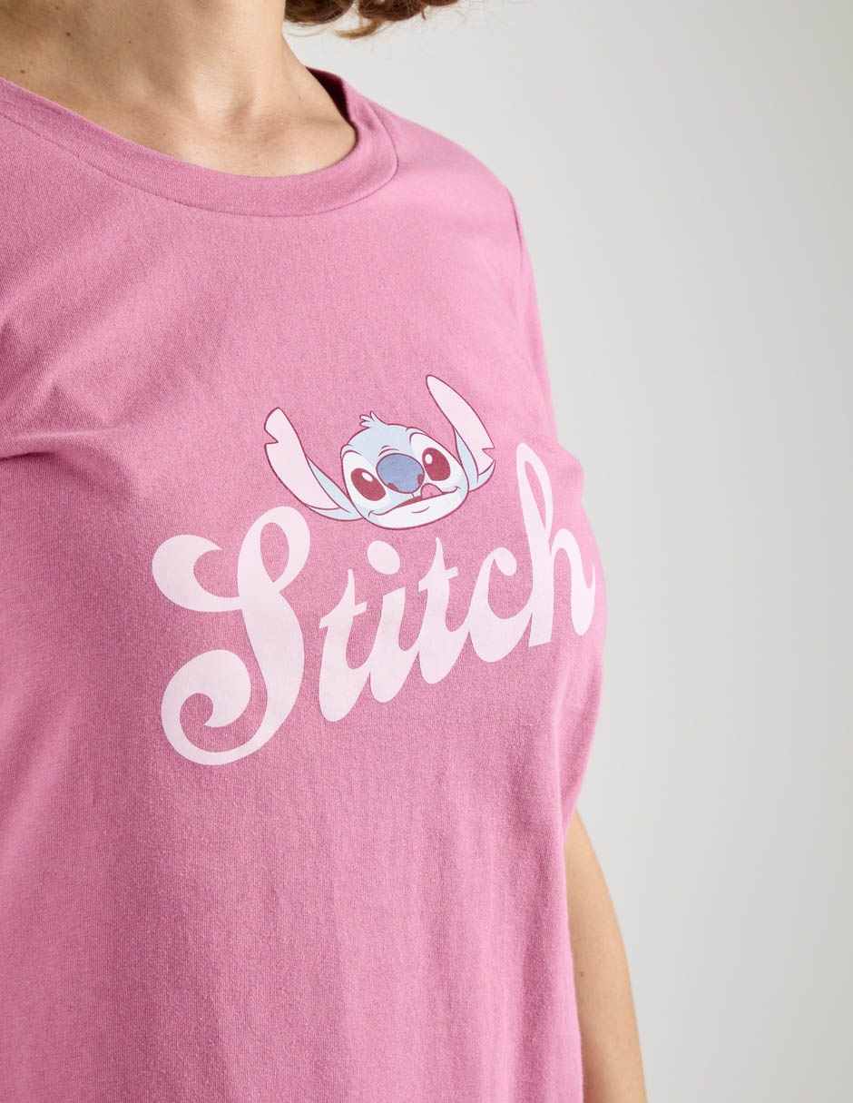 Playera manga corta Stitch cuello redondo mujer 7