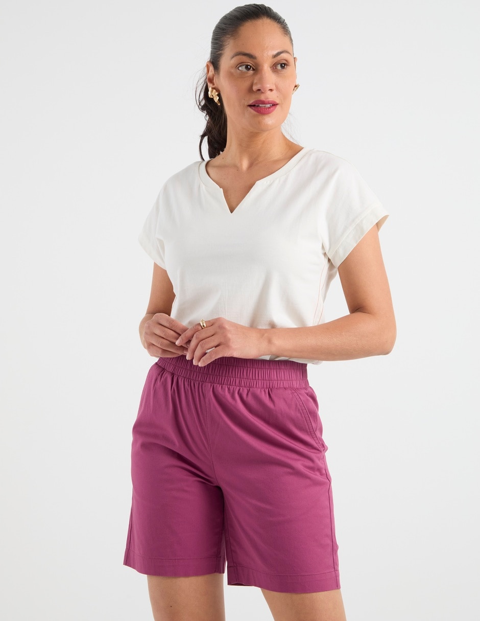 Playera manga corta Weekend cuello v para mujer