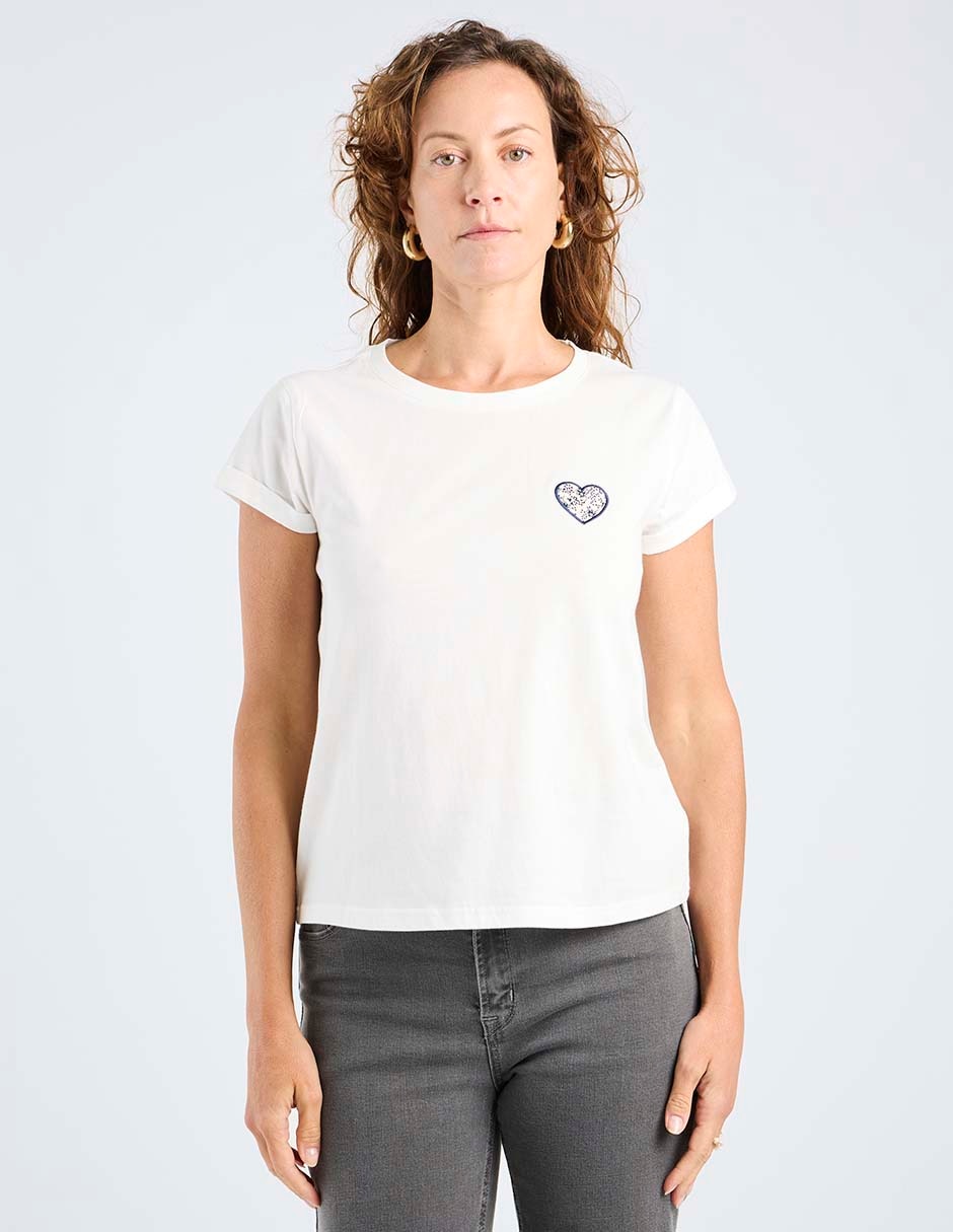 Playera manga corta cuello redondo para mujer