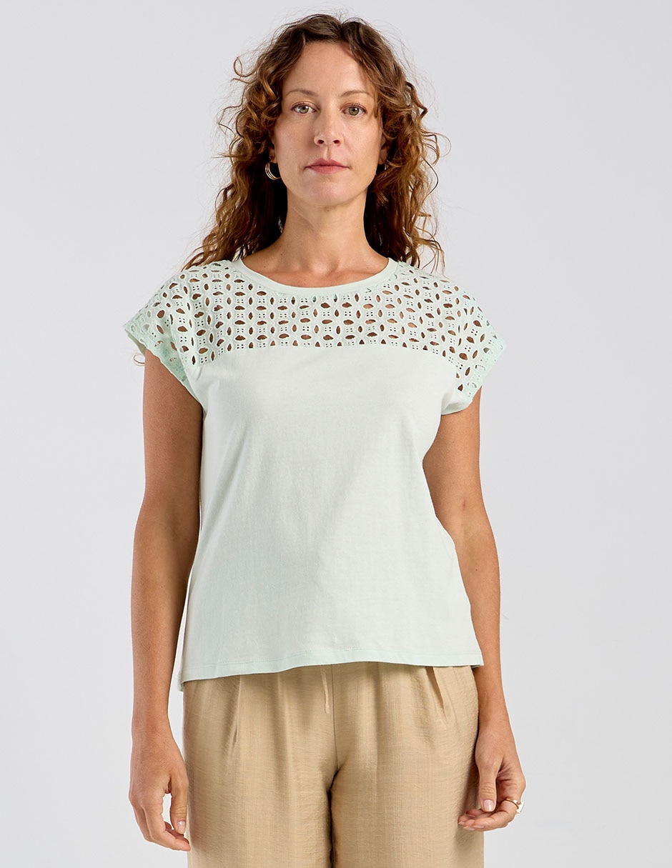 Playera manga corta cuello redondo mujer 5