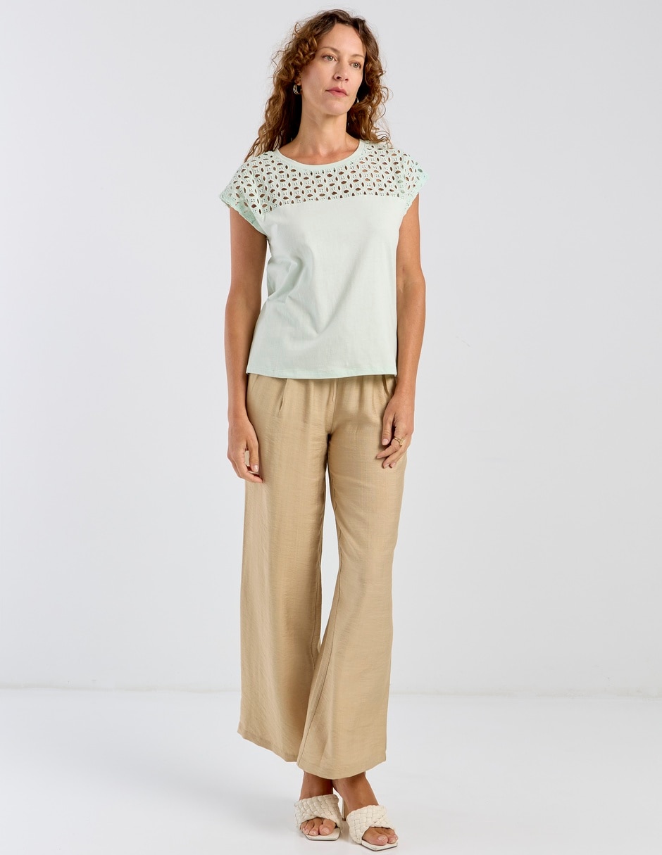 Playera manga corta cuello redondo mujer 4