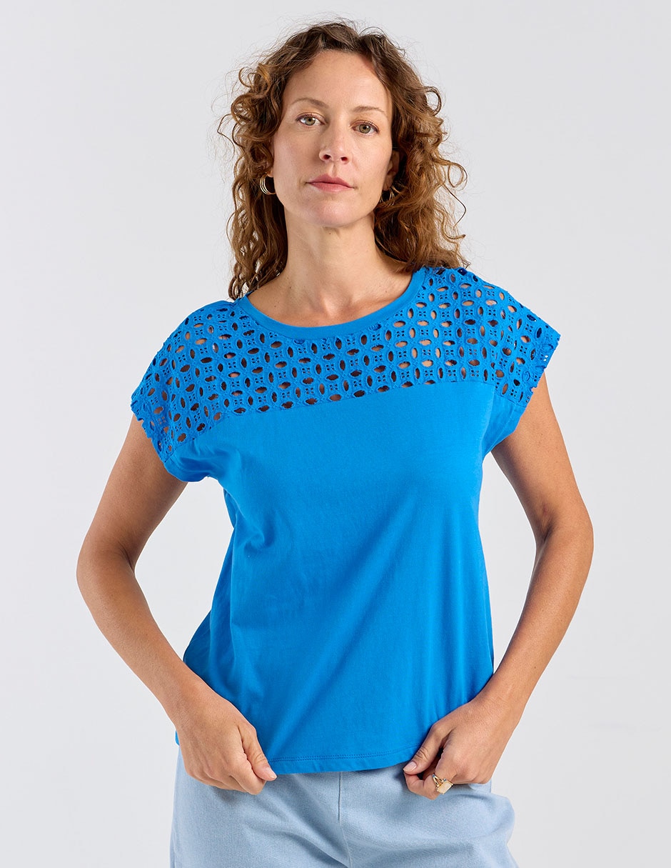 Playera manga corta cuello redondo para mujer Playera manga corta cuello redondo para mujer